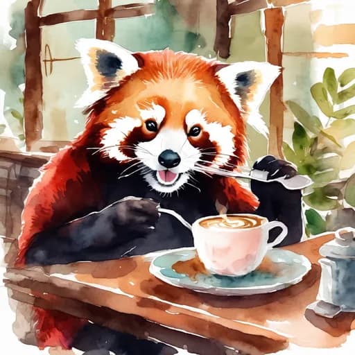 watercolor red-panda showcase